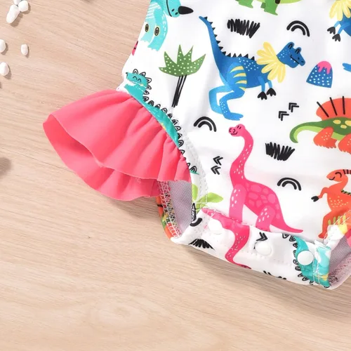 Vista 14 de Aalizzwell Traje de baño de una pieza de manga larga con sombrero para bebé niña