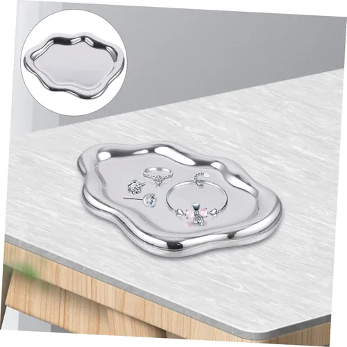 Vista 7 de USHOBE Irregular Ceramic Plate Wedding Decorations Ceramic Jewelry Holder Ceramic Ring Holder Earrings Necklaces Organizer Large Capacity Trinket