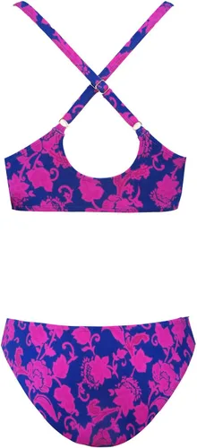 Vista 110 de CUPSHE - Conjunto de bikini de dos piezas para mujer, estampado floral y detalle de nudo de conejo