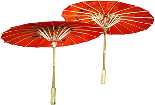 Vista 4 de TJ Global Pack de 2 sombrillas japonesas chinas tamaño 22.0 in para bodas, fotografías, disfraces, cosplay, decoración y otros eventos, 2 paraguas