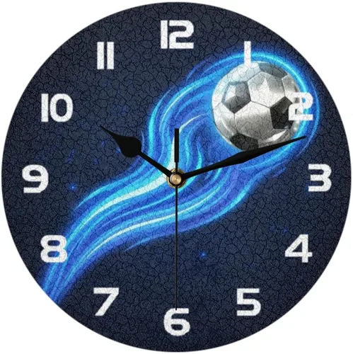 Vista 11 de Reloj de pared con estampado de béisbol deportivo, silencioso, sin tictac, reloj de pared redondo de béisbol de 9.5 pulgadas, funciona