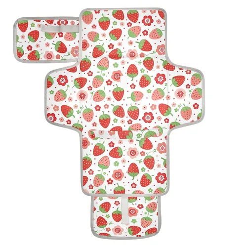 Vista 8 de Cambiador portátil para bebé – Mariposa púrpura impermeable cambiador de pañales cambiador de viaje con almohada incorporada – Regalo de ducha