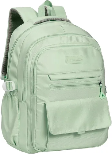 Vista 15 de Phaoullzon Mochila escolar para niñas adolescentes para niños, mochila estética universitaria para laptop para mujeres, Beige, Grande