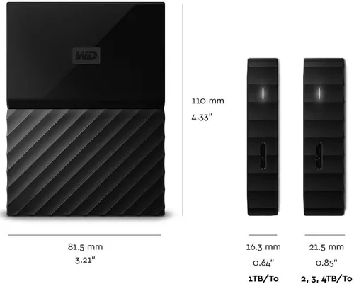 Vista 3 de WD 3TB My Book, disco duro externo de escritorio – USB 3.0 - WDBBGB0030HBK-NESN, Negro
