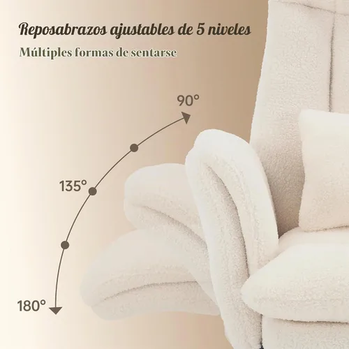 Vista 5 de Silla de oficina entrecruzada, reposabrazos abatibles para mascotas y patas Blanco