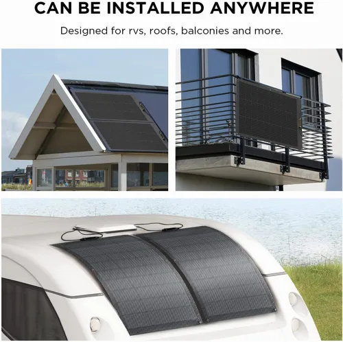 Vista 7 de EF ECOFLOW Panel solar flexible de 100 W con módulos solares de alta eficiencia, impermeabilización IP68, para kits de paneles solares fuera