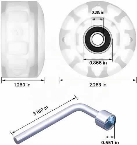 Vista 6 de Tanzfrosch Paquete de 8 Ruedas de Patines con Rodamientos Instalados Ruedas Cuádruples con Luz para Patinaje de Doble Fila y Monopatín 82A Rosa