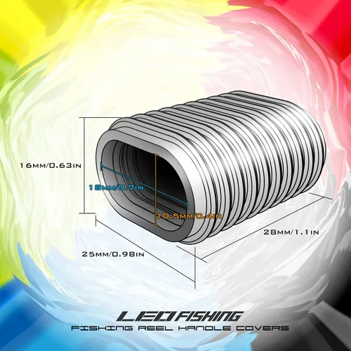 Vista 2 de LEO 10 piezas de goma para carrete de pesca, funda antideslizante para perilla de cebo de cebo 5 pares en paquete de 5 colores (5 colores mezclados)