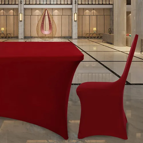 Vista 7 de Manteles ajustables de 4 pies para mesas rectangulares, 2 piezas, protector de mesa de elastano elástico para banquetes, camas de masaje, bodas