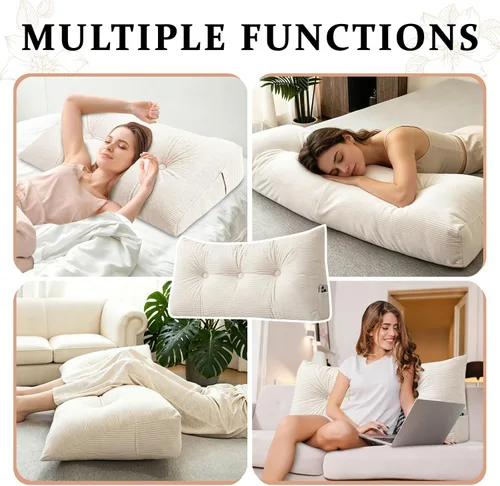 Vista 3 de Almohadas de cuña para cabecero, tamaño individual XL, almohadas de respaldo para sentarse en la cama, cojín triangular grande, almohada de sofá
