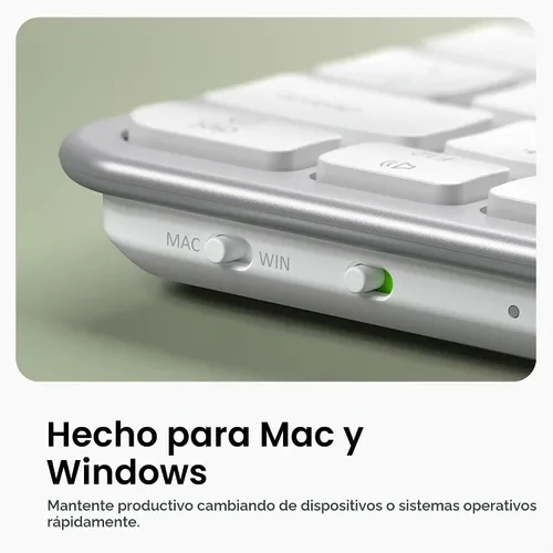 Vista 7 de Satechi Slim EX1 Teclado Inalámbrico, Teclado Compacto para Mac, Windows, Android, Conectividad Multi-Dispositivo 4-en-1 (3X Bluetooth + 2.4GHz)