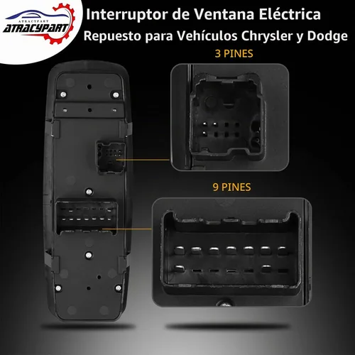 Vista 5 de Interruptor de ventana principal 68110866AA, apto para Ram 1500/2500/3500