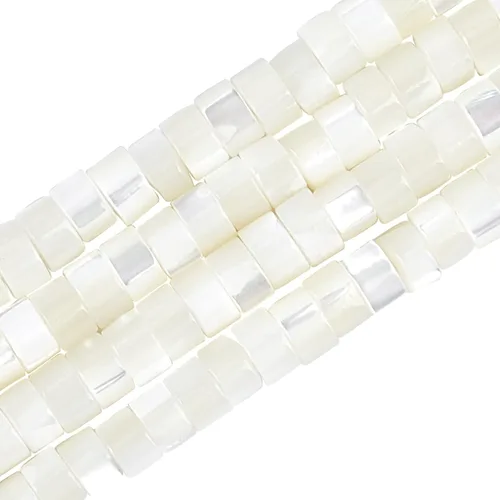 Vista 8 de NBEADS 196 cuentas Heishi de concha natural de Trokid, disco de columna de trochus espaciador redondo plano de 0.157 pulgadas para hacer joyas