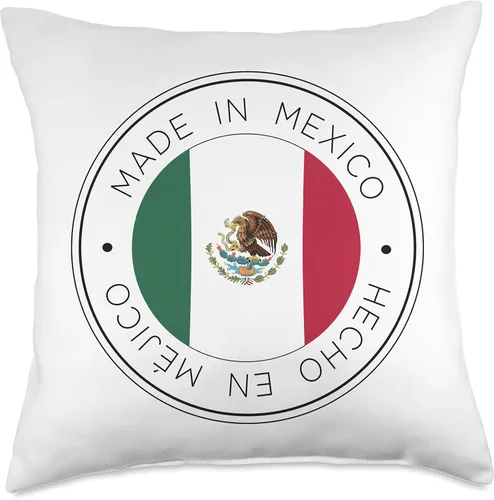 Vista 4 de Made In Mexico Almohada con bandera mexicana, 16 x 16 pulgadas, multicolor