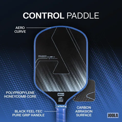 Vista 6 de JOOLA Ben Johns CAS 16mm Carbon Fiber Pickleball Paddle - CAS Surface Tech - Control & Power Paddle - USAP Approved - Aero Curve - Feel-Tec Pure