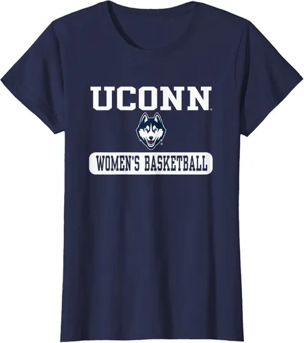 Vista 4 de Connecticut Huskies - Camiseta de baloncesto para mujer con licencia oficial, Azul