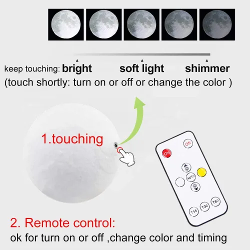 Vista 5 de K KENON Lámpara de luna 3D grabada para esposa, impresión 3D personalizada de 5.9 pulgadas, regalo de luz lunar para esposa, regalo de Navidad