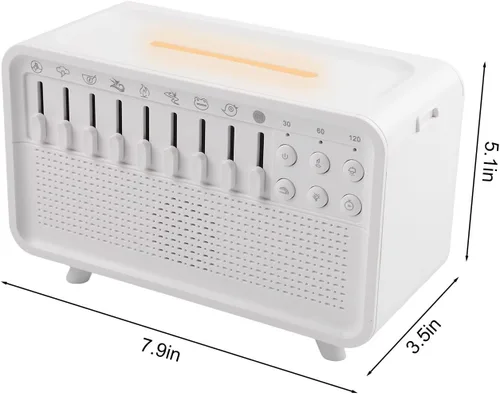 Vista 2 de Humidificador blanco de la máquina del ruido con el difusor del aroma y la luz de la noche para la relajación y la ayuda del sueño, blanco
