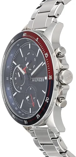 Vista 3 de Tommy Hilfiger Reloj analógico de cuarzo multifunción para hombre con pulsera de silicona o acero inoxidable