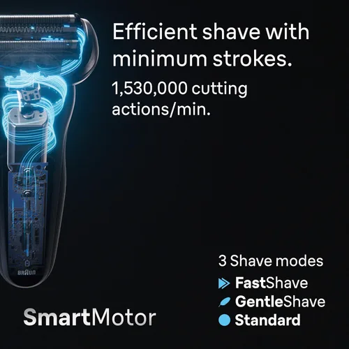 Vista 8 de Braun Afeitadora eléctrica para hombre, Series 7 7177cc, afeitado en húmedo y seco, modos de afeitado turbo y suave, afeitadora de papel de aluminio