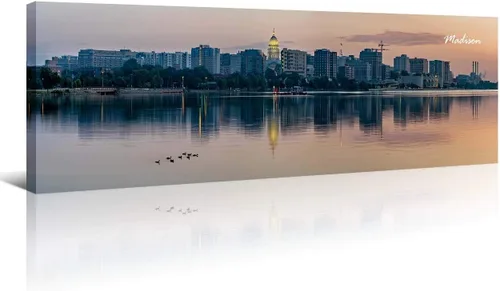Vista 31 de Atlanta Skyline - Arte de pared para sala de estar, lienzo de paisaje urbano, decoración moderna para el hogar, imágenes panorámicas, edificio