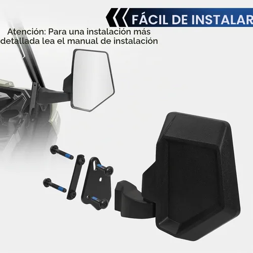 Vista 3 de Espejo Defender, espejo lateral UTV para sin puerta y puerta media y puerta completa, espejos UTV ajustables compatibles con Can Am Defender HD5 HD7