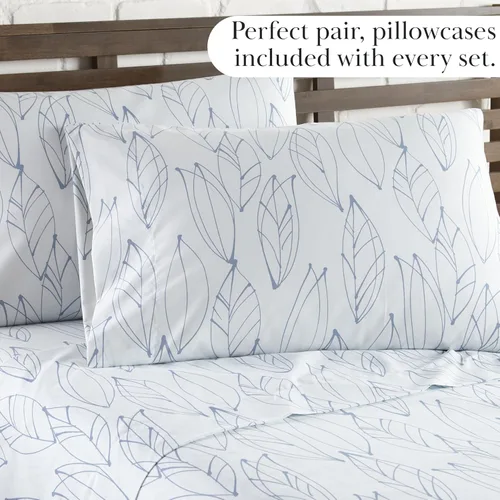 Vista 135 de Southshore Fine Living, Inc. Colección Winter Brush, juego de sábanas de 3 piezas para cama individual, sábana bajera con bolsillo profundo de 14