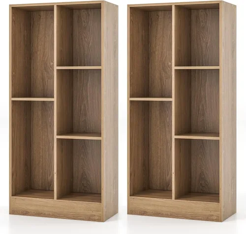 Vista 9 de Costzon 5-Cube Kids Bookshelf, 41” Tall Wooden Toy Storage Organizer for Books Toys, 3-Tier Storage Cabinet, Bookcase for Kids Room, Playroom