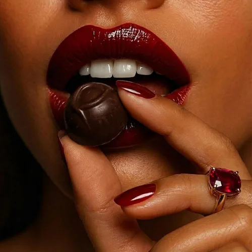 Vista 4 de ANDY ANAND CHOCOLATIER Cordiales belgas de cereza de chocolate oscuro, cerezas cubiertas de chocolate líquido hechas a mano, perfectas como caja