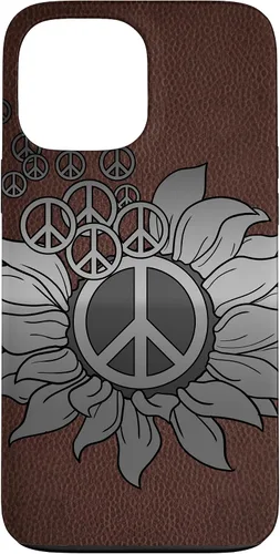 Vista 24 de Sunflower Peace Sign Hippie Hippy Vintage Floral Soul Gift Case for iPhone 17