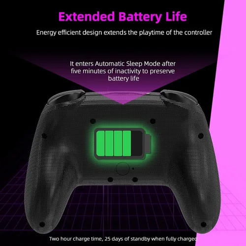 Vista 6 de NexiGo Controller (Gen 2) for SwitchSwitch LiteOLED, Bluetooth Controllers for Nintendo Switch with Vibration, Motion, Turbo and LED Light