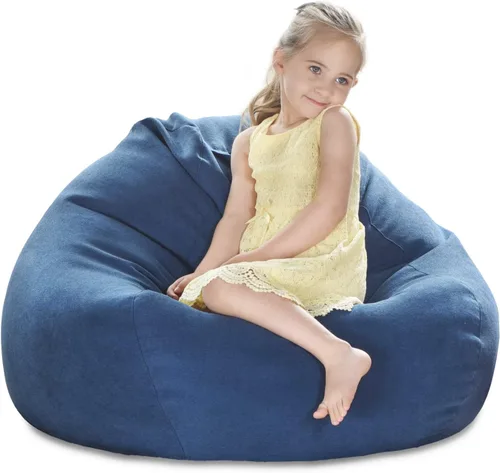 Vista 9 de YuppieLife Funda para puf de almacenamiento para niños (sin relleno), organizador de juguetes, sofá con asa de transporte, disponible para niños