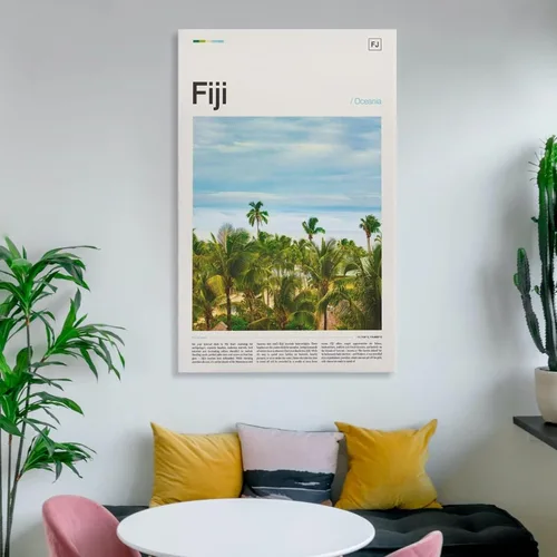 Vista 6 de Impresión de Fiyi, póster de Fiyi, decoración mural moderna para el hogar, impresión artística de Fiyi, obra de arte de Fiyi, paisaje de Fiyi