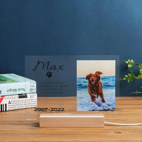 Vista 9 de Placa conmemorativa personalizada para fotos para mascotas, placa conmemorativa personalizada para mascotas, regalo de duelo de mascotas, regalo