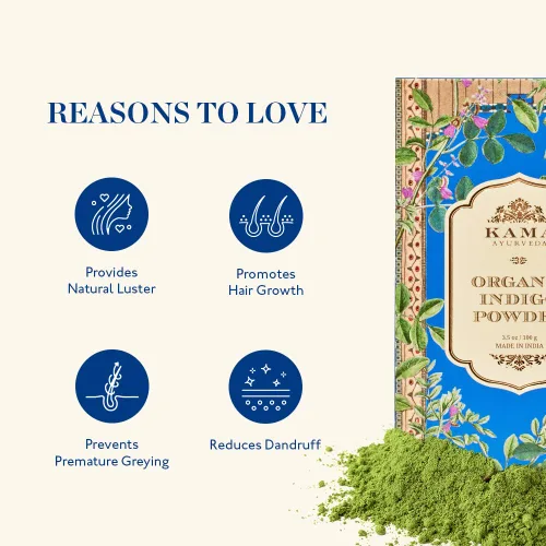 Vista 4 de Kama Ayurveda Polvo índigo orgánico, 3.53 oz