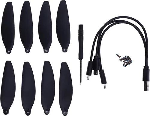Vista 6 de Drfeify Hélice de dron, accesorios para drones, 2.8 in de bajo ruido cuchillas de repuesto para Mini Series E88 E58