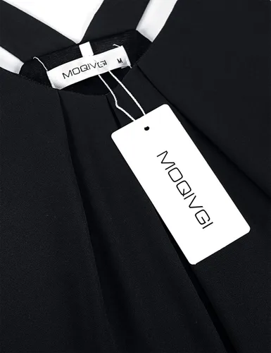 Vista 3 de MOQIVGI Camisetas sin mangas de gasa de doble capa con cuello en V y estilo casual para mujer