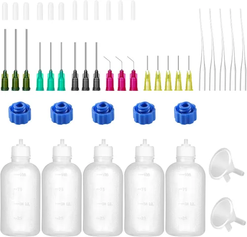 Vista 9 de Botella de pegamento de 30 ml con aplicador de punta de precisión, botella de aguja con punta de 14 ga, 16 ga, 18 ga, 20 ga, 25 ga, aplicador