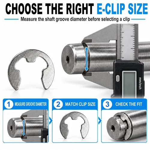 Vista 5 de E Clips Surtido Kit de 120 piezas de anillos de retención externos (M1.5-M10), 10 tamaños de anillos a presión, colección de anillos de retención
