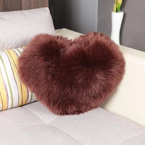 Vista 11 de Almohada mullida de piel sintética con inserto en forma de corazón, cojín decorativo de lujo para sofá, dormitorio, sala de estar