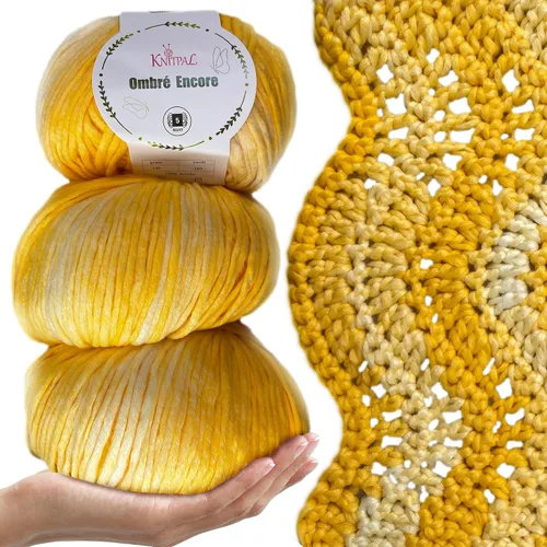 Vista 19 de Ombré-Encore - Hilo grueso degradado para crochet, 3 bolas, 507 yardas/420G (14.82 oz), patrones gratis - Hilo voluminoso multicolor peso 5