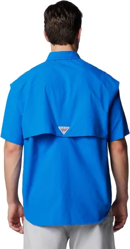 Vista 2 de Columbia - Camisa de pesca Bahama II, línea PFG, con factor de protección ultravioleta (FPU) 30, de manga corta, para hombre. azul (Vivid Blue)