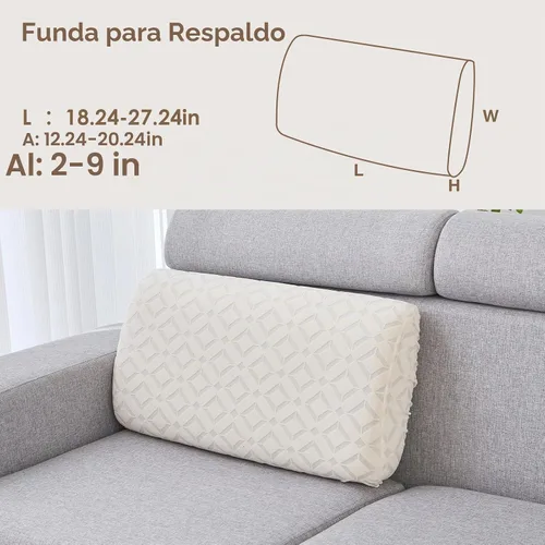 Vista 5 de Fundas de cojín para sofá impermeables, fundas elásticas para sofá modular en forma de L, fundas de cojín lavables y antideslizantes, fundas de sofá