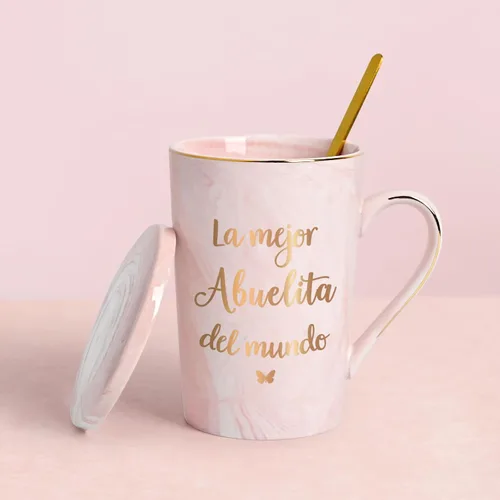 Vista 3 de Cabtnca Taza La Mejor Abuelita Del Mundo, regalos de Navidad para el Día de la Madre para la abuela, regalos de abbuela en español, regalos