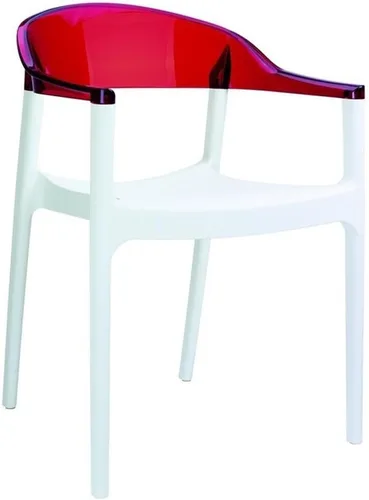 Vista 14 de Compamia Carmen - Silla de comedor para patio con asiento blanco brillante (juego de 2)