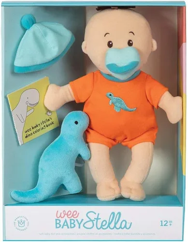 Vista 2 de Manhattan Toy Wee Baby Stella Tiny Dino - Juego de muñecas suaves de 12 pulgadas