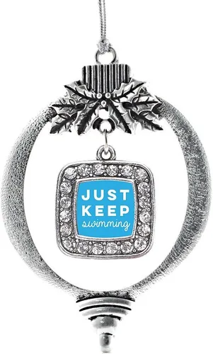 Vista 167 de Inspired Silver - Bon Voyage Cruise Ship Charm Ornamento – Adornos navideños cuadrados de plata con joyas de circonita cúbica
