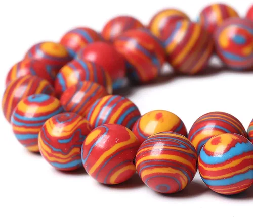 Vista 20 de 100 cuentas de piedra multicolor natural de 0.236 pulgadas (0.236 in), cuentas espaciadoras sueltas redondas para hacer pulseras, collares, aretes
