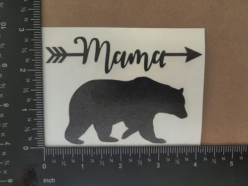 Vista 5 de Paquete de calcomanías de Mama Bear: flecha, cachorros, caminando, garra (negro, pequeño 4 pulgadas)