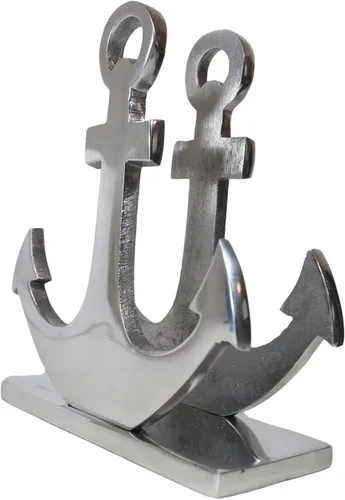 Vista 3 de Ebros Gift Elegante aluminio niquelado náutico océano marino marinero barco ancla decorativo papel servilleta titular decorativo cocina bar